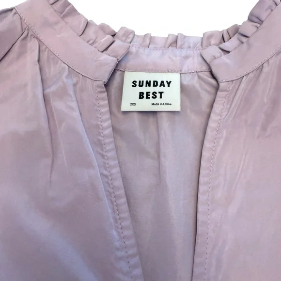 Aritzia Sunday Best Lilac Alice Taffeta Oversized Babydoll Dress Pockets XXS - Picture 5 of 10